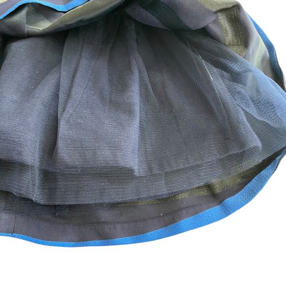 FunFun Girls Holiday Dress Navy Blue Silver Stripe - Size 6 - Picture 5 of 7